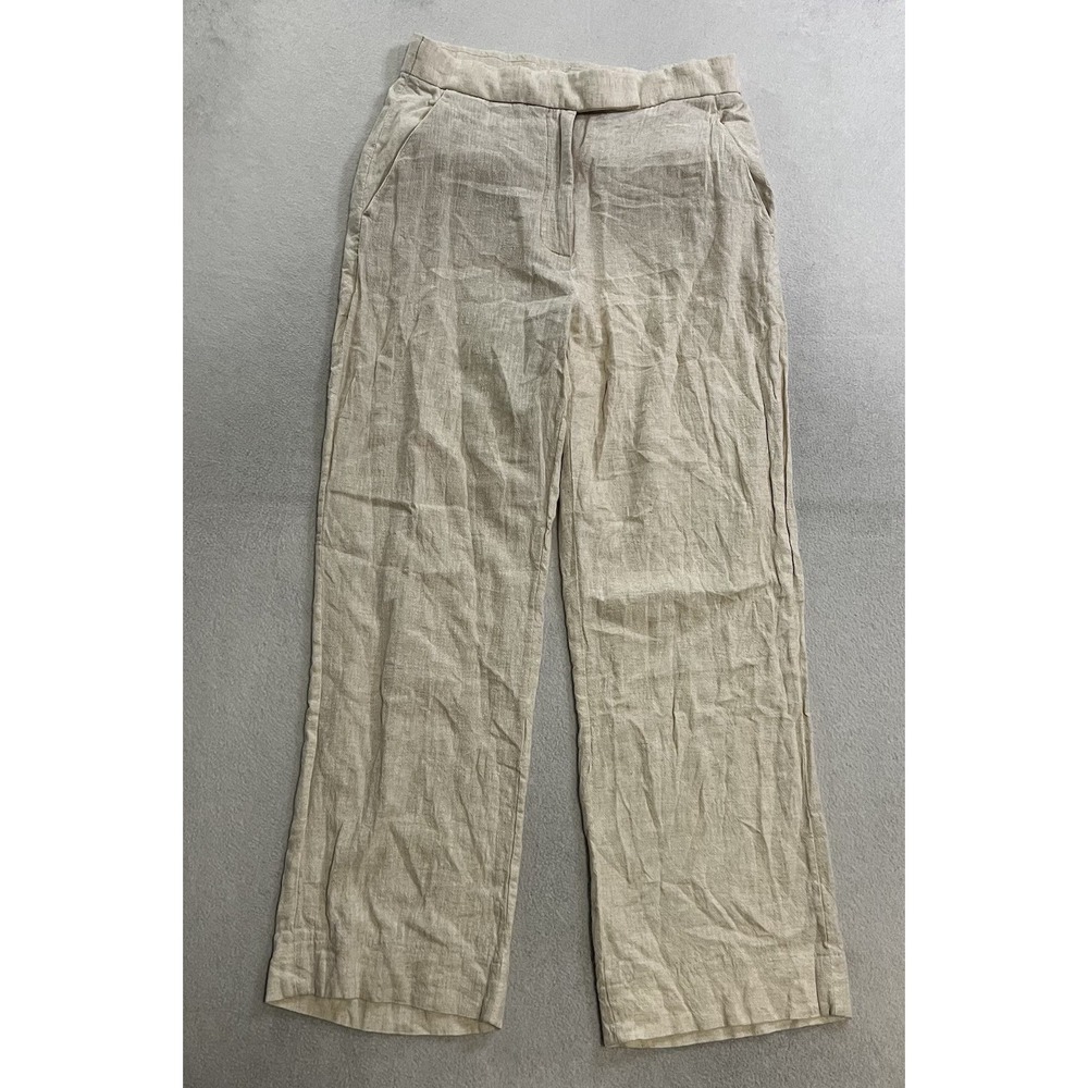 Abercrombie & Fitch Linen Blend Wide Leg Pants Trouser Women's Size 26/2 Beige